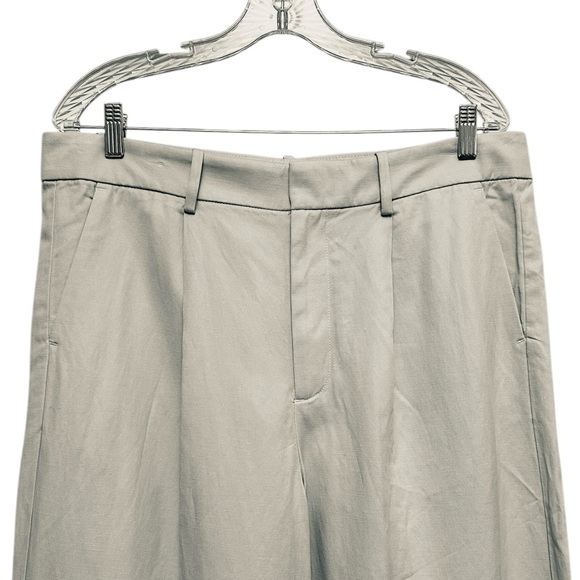 NEW MADEWELL The Slouchy Straight Pants Pleated Wide Leg Slacks in Stone Size 12 - Picture 6 of 9